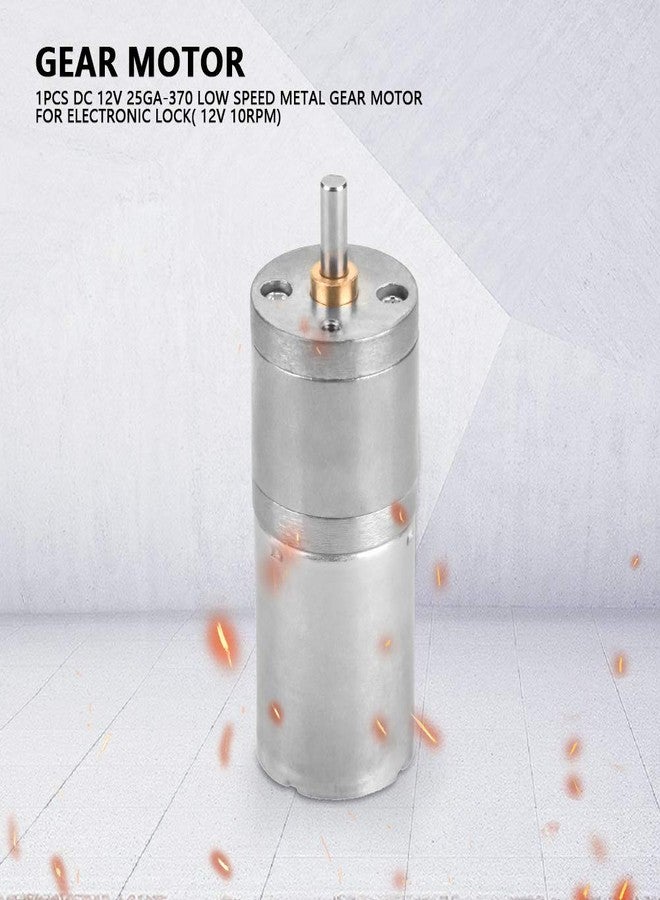 Naroote Dc Motor, Gear Motor, DC Gear Motor Low Speed Metal Gear Motor Small Dc Motor 1Pcs 25mm DC 12V 25GA-370 Low Speed Metal Gear Motor for Electronic Lock (12V 100RPM) - Image 3